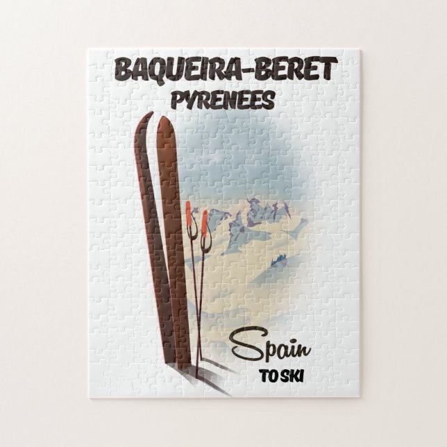 Baqueira-Beret Spanien Ski-Plakat. (Vertikal)