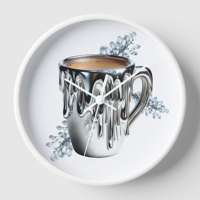 Bar à café en Forge Liquide Grande horloge (Recto)