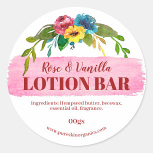 Bar à Lotion Florale Vibrant Étiquettes