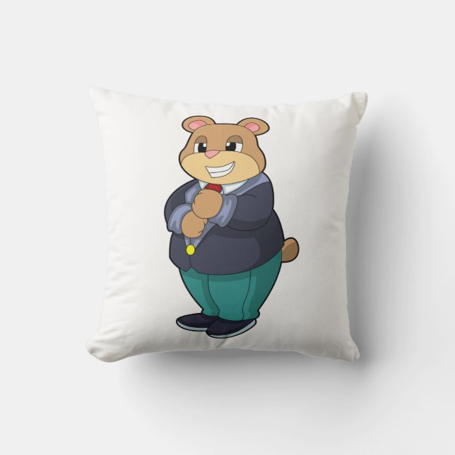 Bär als Bär mit Anzug Kissen (Vorderseite)