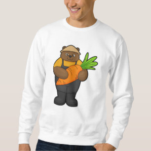 Bär als Bauer mit Karotte Sweatshirt