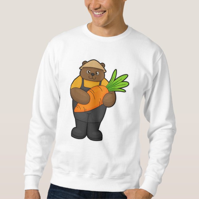 Bär als Bauer mit Karotte Sweatshirt (Vorderseite)