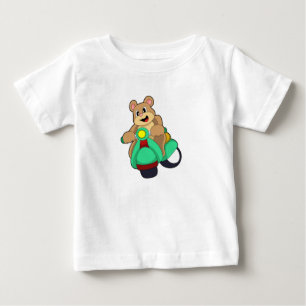 Bär als Biker mit Scooter.PNG Baby T-shirt