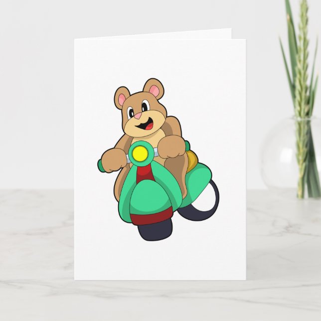 Bär als Biker mit Scooter.PNG Karte (Vorderseite)