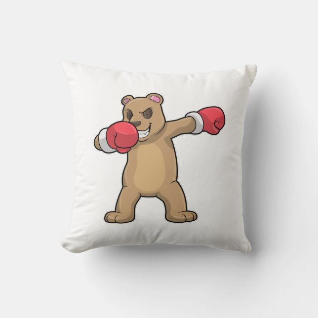Bär als Boxer beim Boxing & Hip Hop Dance Dab Kissen (Vorderseite)
