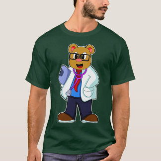 Bär als Doktor mit Stethoskop T-Shirt
