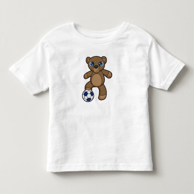 Bär als Fußballspieler mit Fußball Kleinkind T-shirt (Vorderseite)
