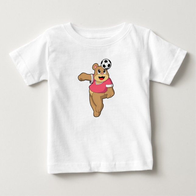 Bär als Fußballspieler mit Fußball.PNG Baby T-shirt (Vorderseite)