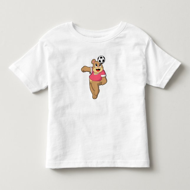 Bär als Fußballspieler mit Fußball.PNG Kleinkind T-shirt (Vorderseite)
