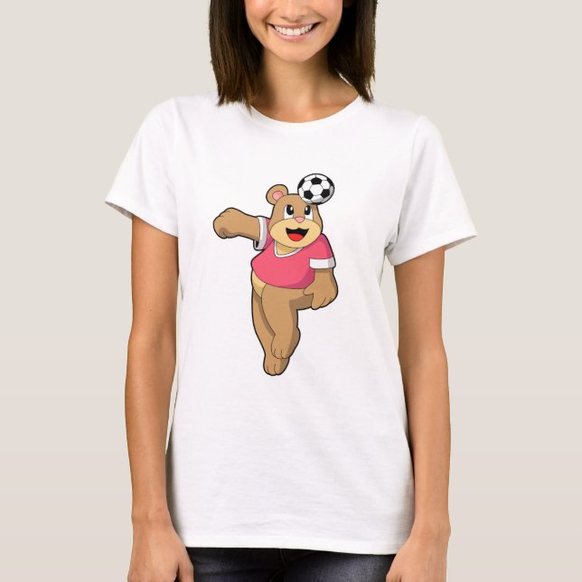 Bär als Fußballspieler mit Fußball.PNG T-Shirt (Vorderseite)