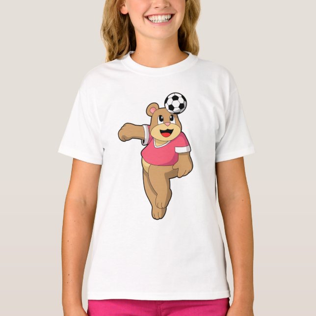 Bär als Fußballspieler mit Fußball.PNG T-Shirt (Vorderseite)