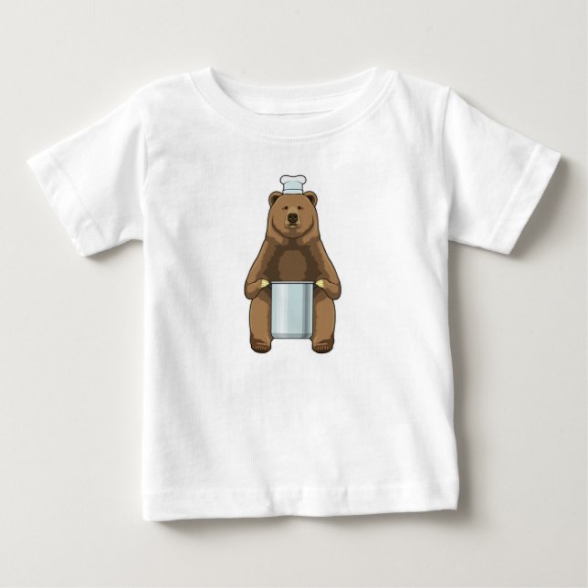 Bär als Koch mit Kochtopf Baby T-shirt (Vorderseite)
