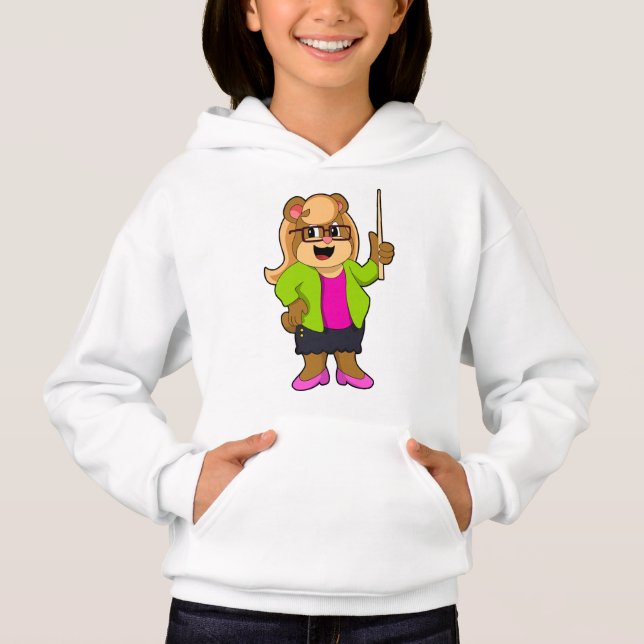 Bär als Lehrer mit Brille Hoodie (Vorderseite)