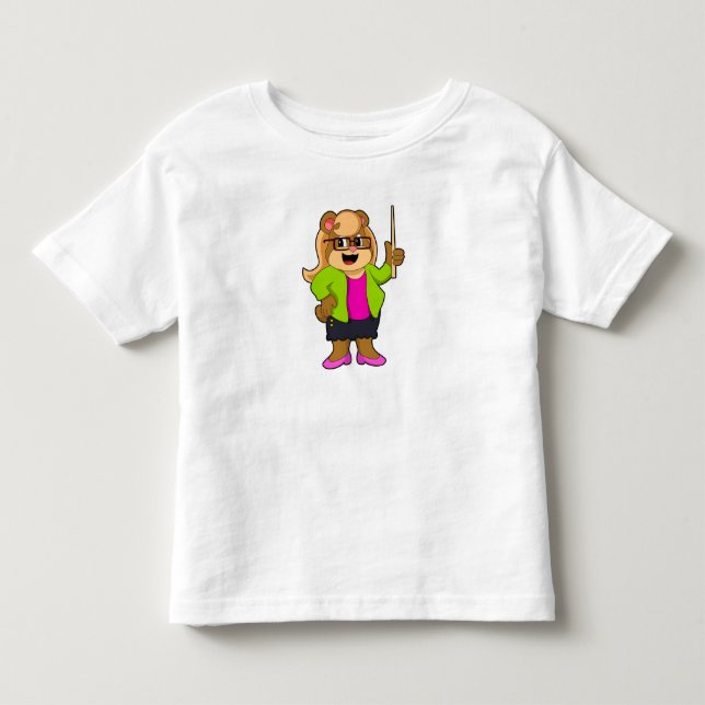 Bär als Lehrer mit Brille Kleinkind T-shirt (Vorderseite)