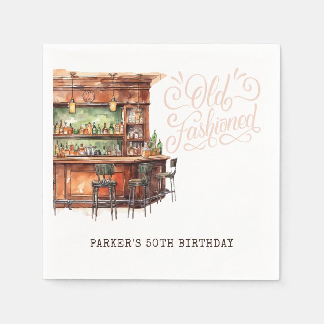 Bar Alt-modische Erwachsene jeden Tag Serviette (Vorderseite)