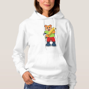Bär am Cricket mit Cricket-Fledermaus Hoodie