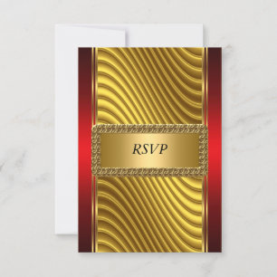 Bar Art déco or et rouge Mitzvah RSVP