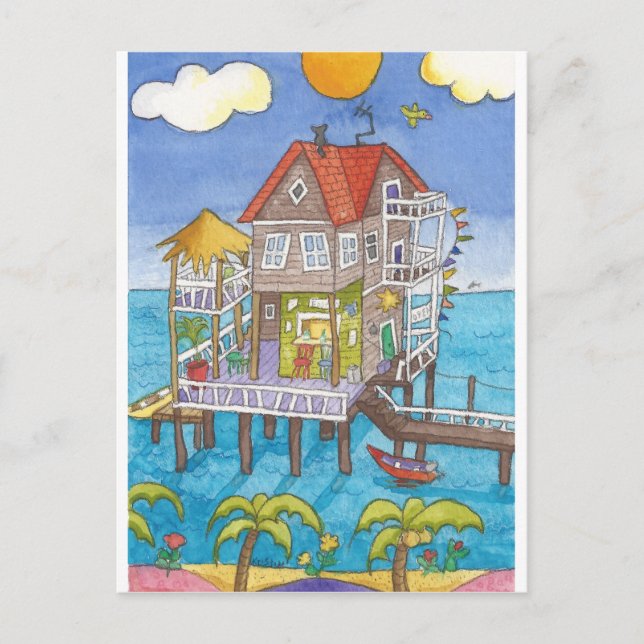 Bar auf dem Wasser Postkarte (Vorderseite)