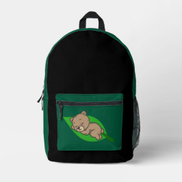 Bär auf einem Blatt Bedruckter Rucksack