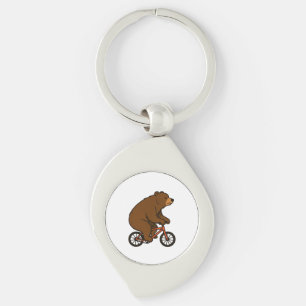 Bär auf einem Fahrrad – Wilde Fahrt Vibes Schlüsselanhänger