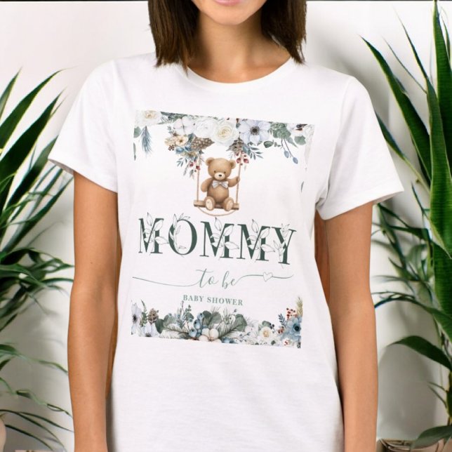 Bär auf Swing Sage Green Neutral Mommy zu sein T-Shirt (Von Creator hochgeladen)