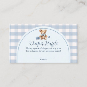 Bär Baby Schuhe Gingham Baby Shower Windel Raffle Begleitkarte