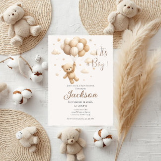 Bär Baby Shower Junge Einladung