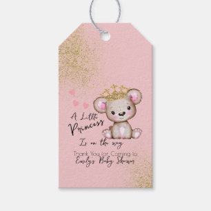 Bär Baby Shower Prinzessin Funkelnd Rosa Geschenkanhänger