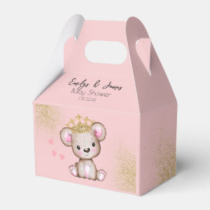 Bär Baby Shower Prinzessin Funkelnd Rosa Gold Geschenkschachtel