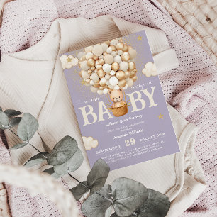 Bär Ballons kaum warten Mädchen Baby-Party Einladung