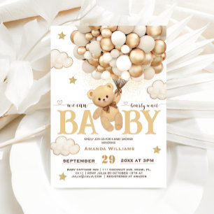 Bär-Ballons warten kaum Minimal-Baby-Party Einladung