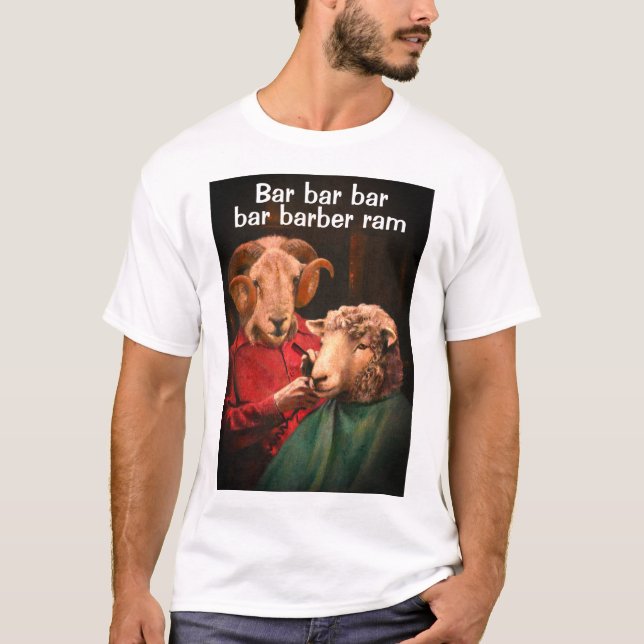 Bar Barber Ram Joke T - Shirt (Vorderseite)