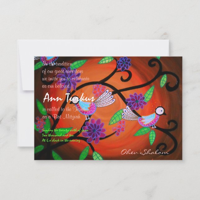 Bar Bat Mitzvah Einladung (Vorderseite)