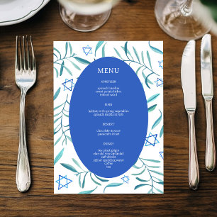 Bar Bat Mitzvah Jüdische Hochzeit Botanicals Maßge Menükarte