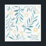 Bar Bat Mitzvah Jüdische Hochzeit Hanukkah Wasserc Serviette<br><div class="desc">Perfekte Servietten für einen Fledermausmitzvah, Bar mitzvah, jüdische Hochzeit, jüdische Feiertage oder andere jüdische Feiern! Handgemachte Aquarellkunst für Sie! Vollständig anpassbar! Klicken Sie auf "Bearbeiten mit dem Design-Tool", um Text hinzuzufügen, Farben und Platzierungen anzupassen (oder meinen Shop für Designs mit bearbeitbarem Text Karo). VIELEN DANK FÜR DIE UNTERSTÜTZUNG UNABHÄNGIGER KÜNSTLER!...</div>