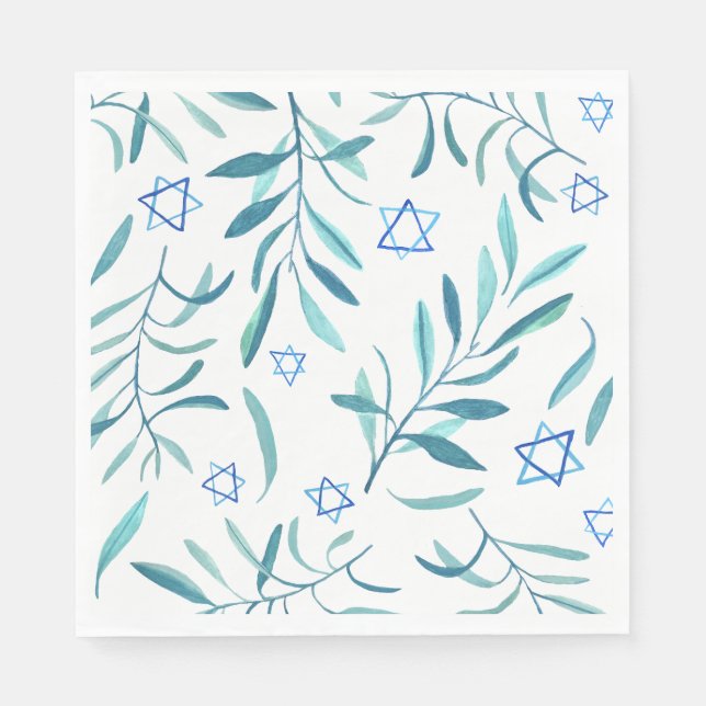 Bar Bat Mitzvah Jüdische Hochzeit Hanukkah Wasserc Serviette (Vorderseite)