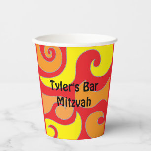 Bar Bat Mitzvah Paper Cup Hippie-Wirbel Pappbecher