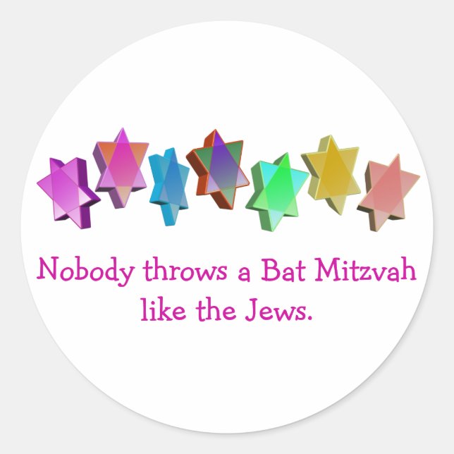 Bar/Bat Mitzvah Runder Aufkleber (Vorderseite)