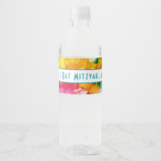 Bar Bat Mitzvah Splash of Color Water Flasche Etik