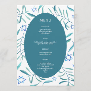 Bar Bat Mitzwa jüdische Hochzeit Botanik individue Menükarte