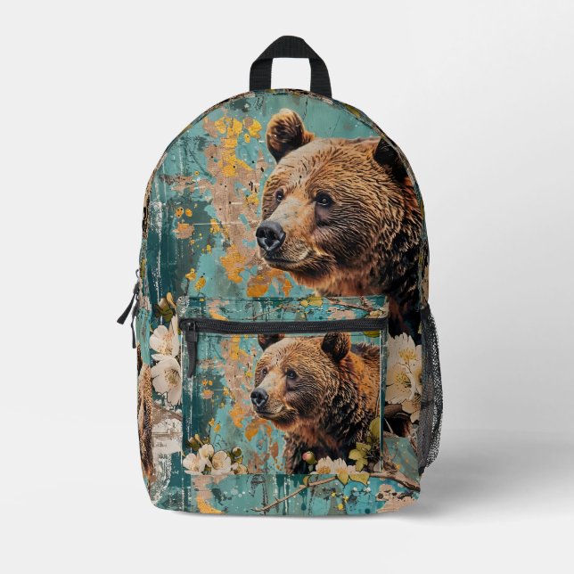 Bär Bedruckter Rucksack (Vorderseite)