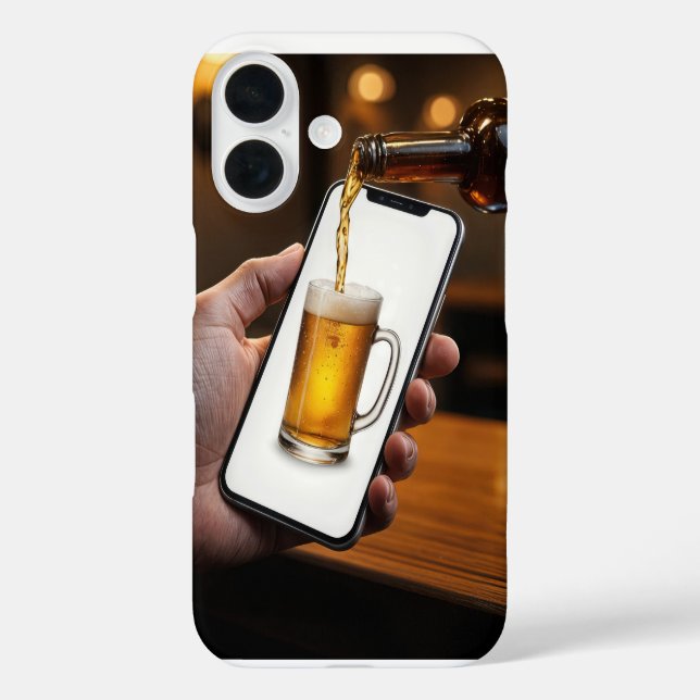 Bar Beer Flasche Pouring Bier iPhone 16 Hülle (Rückseite)