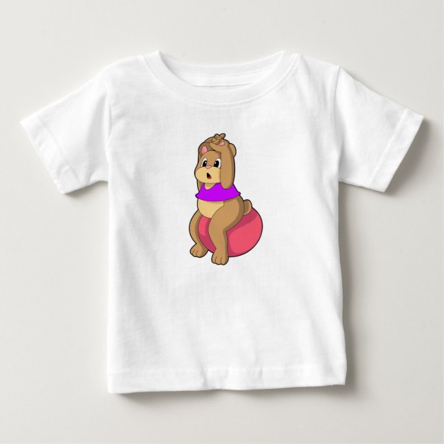 Bär bei Fitness mit Übungsball.PNG Baby T-shirt (Vorderseite)