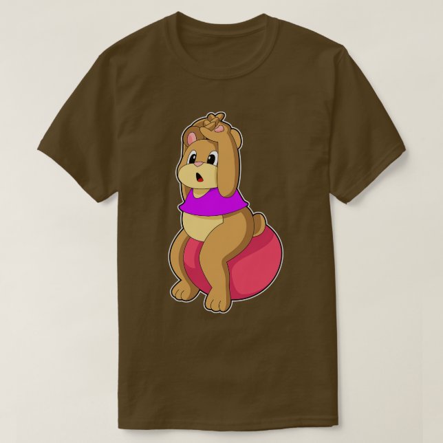 Bär bei Fitness mit Übungsball T-Shirt (Design vorne)