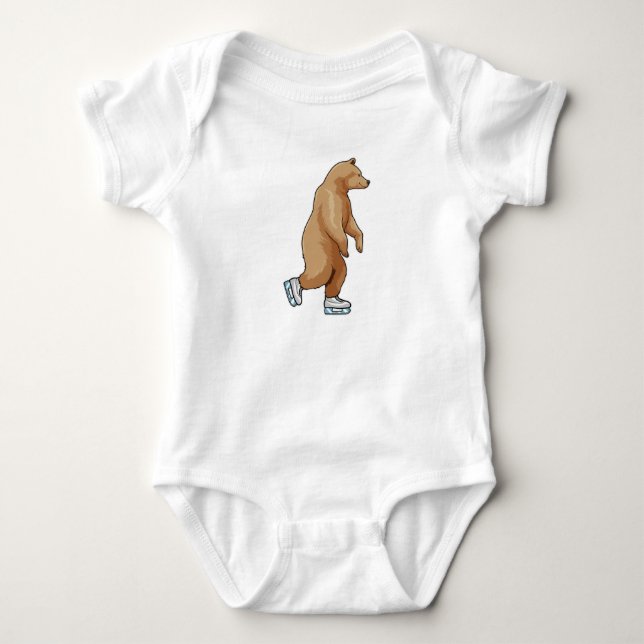 Bär bei Ice Skaten mit Ice-Skaten Baby Strampler (Vorderseite)