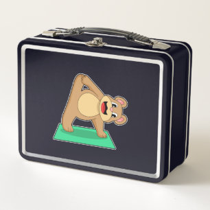 Bär bei Yoga Fitness Metall Brotdose