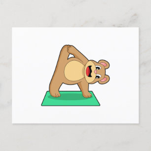 Bär bei Yoga Fitness Postkarte