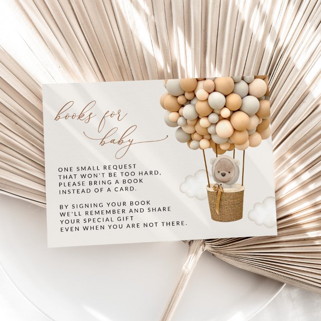 Bär, Beige Balloons, Babydusche Begleitkarte (Von Creator hochgeladen)
