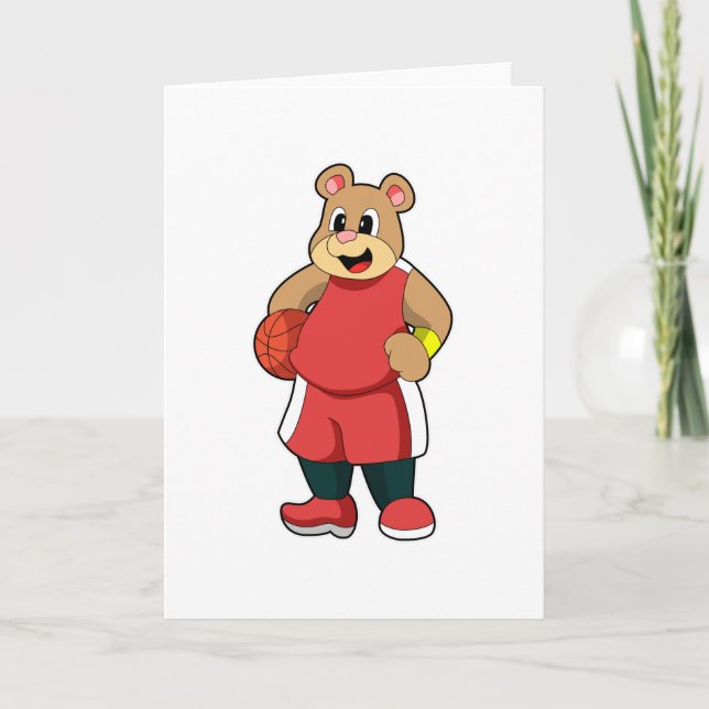 Bär beim Basketball Sports Karte (Vorderseite)