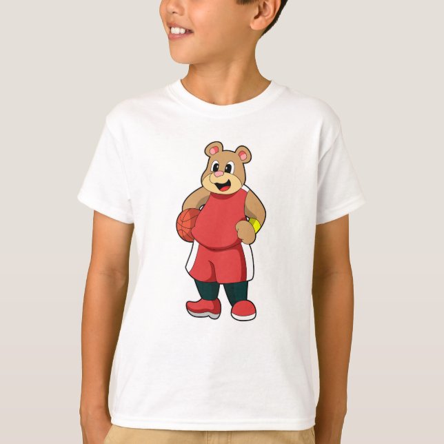 Bär beim Basketball Sports T-Shirt (Vorderseite)